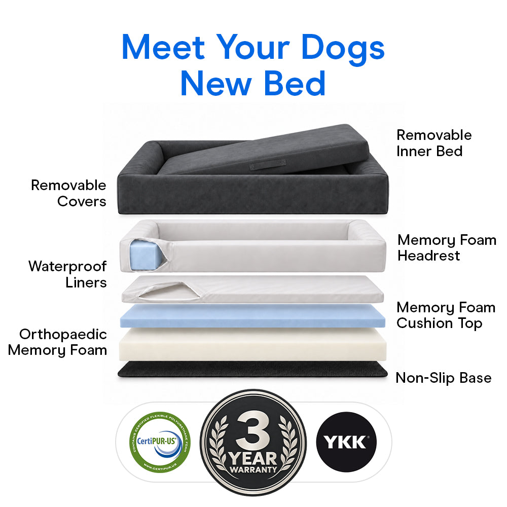 Brooklyn® Ortho Pro Dog Bed (Orthopaedic Memory Foam Dog Bed)